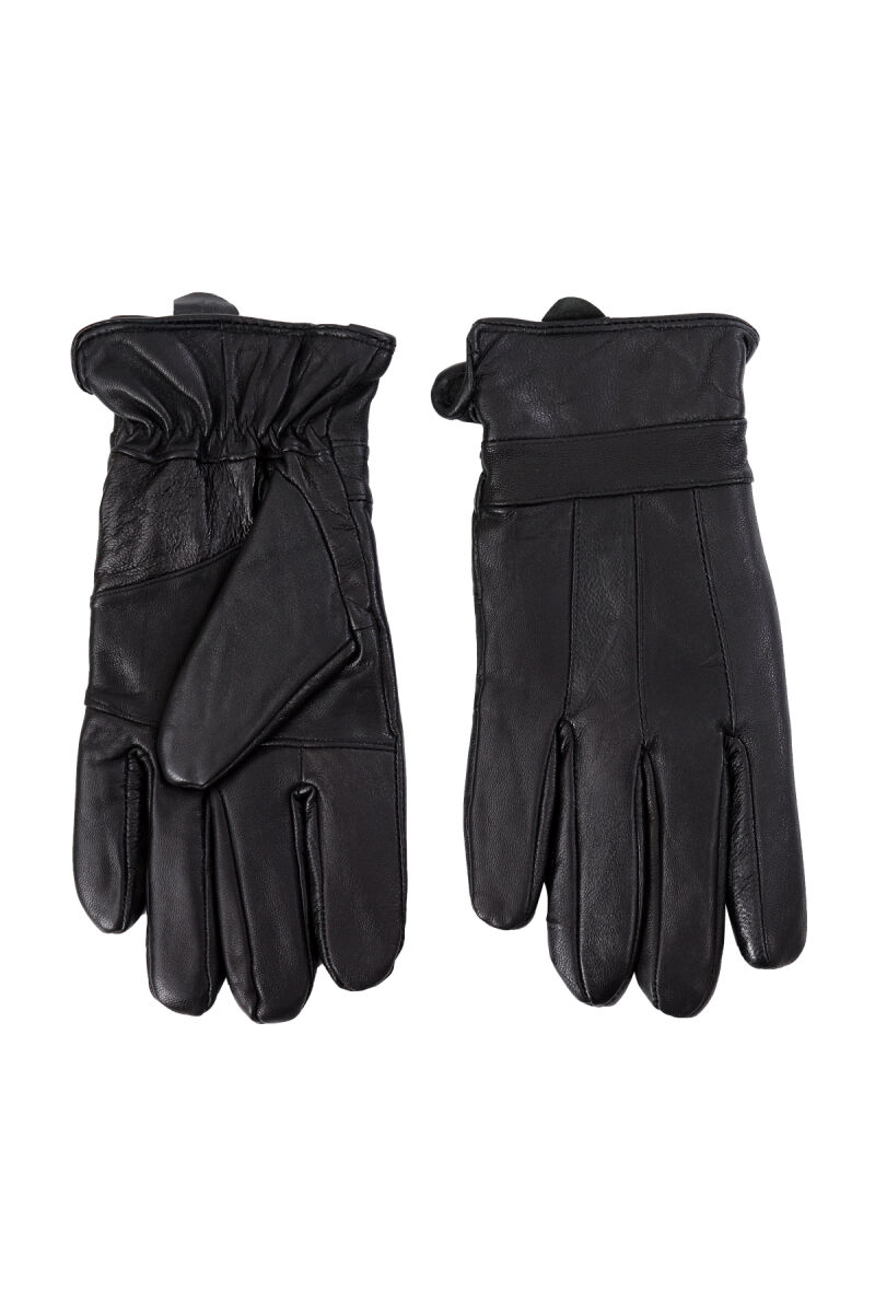Erkek Siyah Kışlık Deri Eldiven - 1