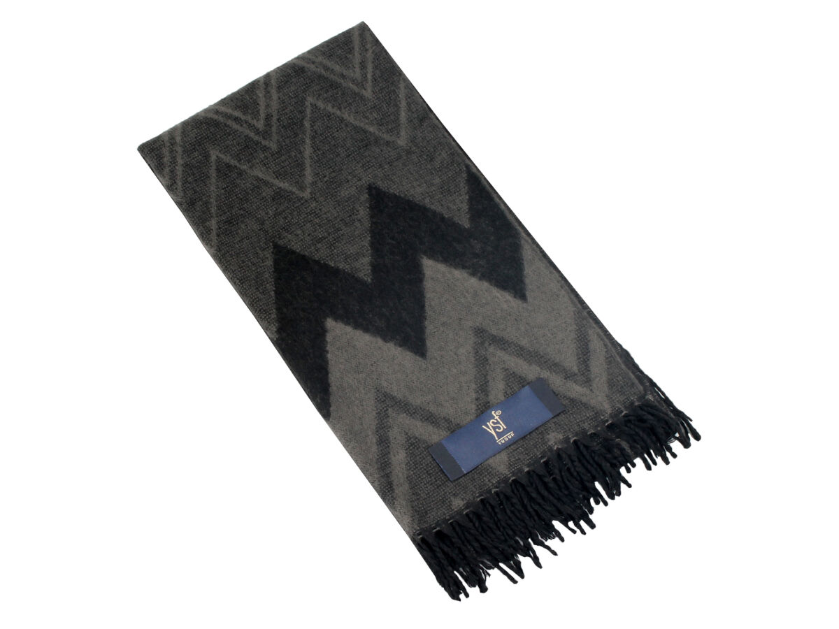 Erkek Siyah Gri Desenli Kaşkol - 1