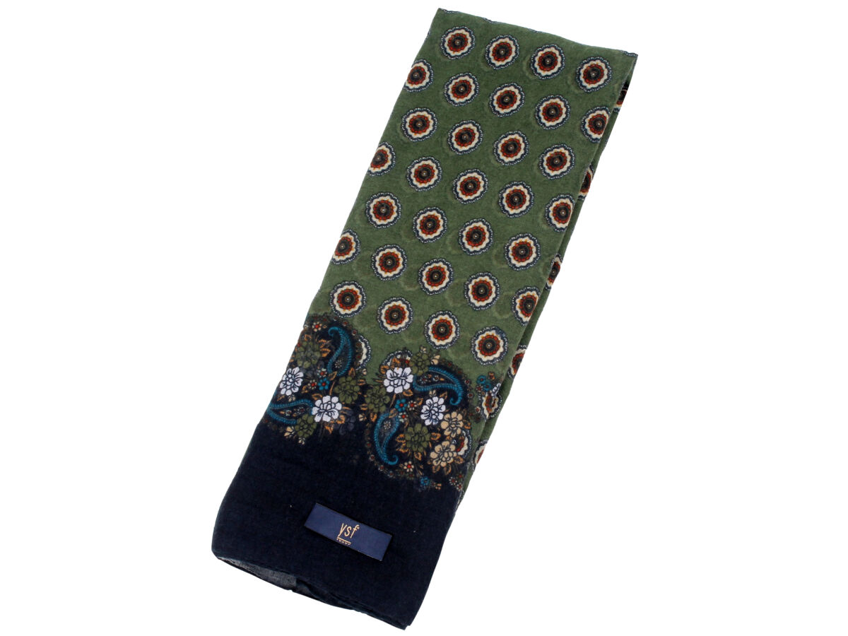 Erkek Yeşil Desenli Kaşkol - 1