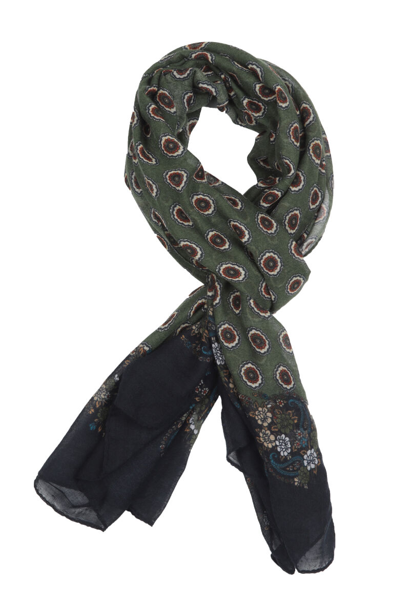 Erkek Yeşil Desenli Kaşkol - 2