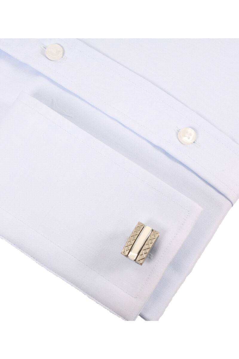 Erkek Gümüş Desenli Kol Düğmesi - 2