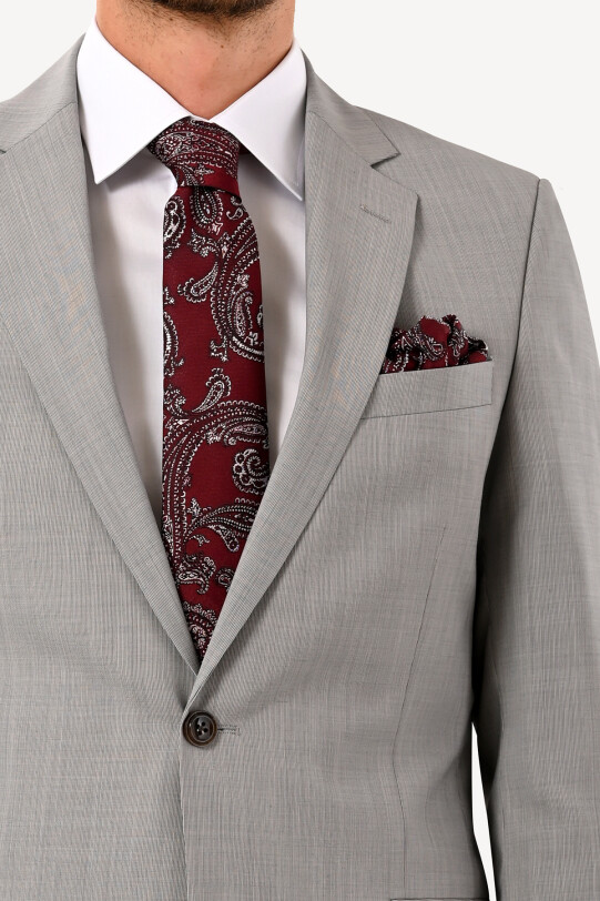 Erkek Açık Gri Regular Fit Takım Elbise