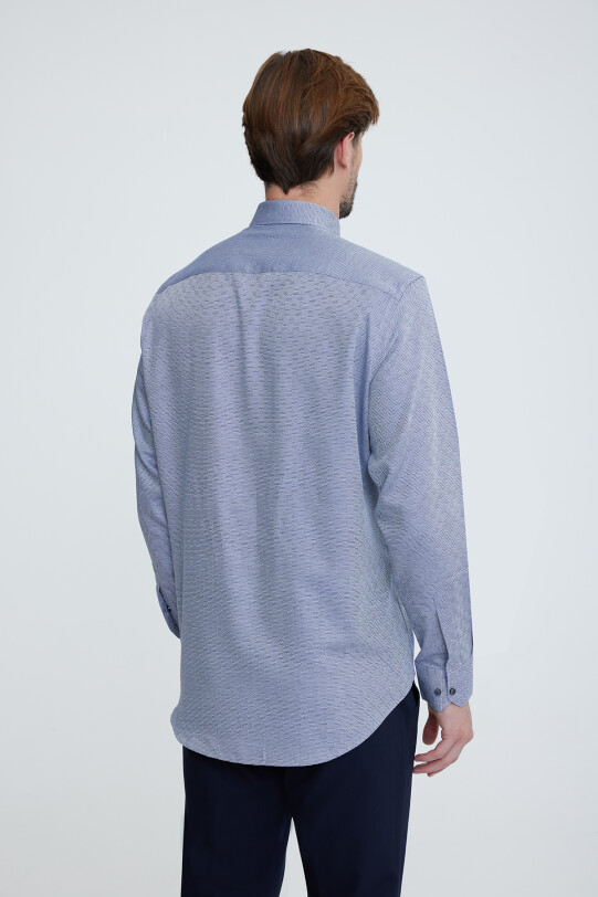 Erkek Açık Gri Uzun Kol Regular Fit Gömlek