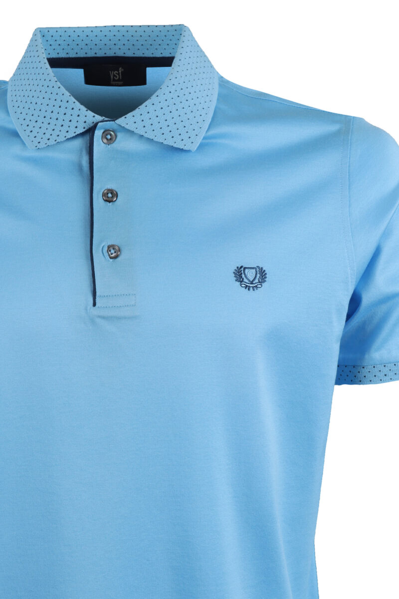 Erkek Açık Mavi Polo Yaka Regular Fit Tshirt - 2
