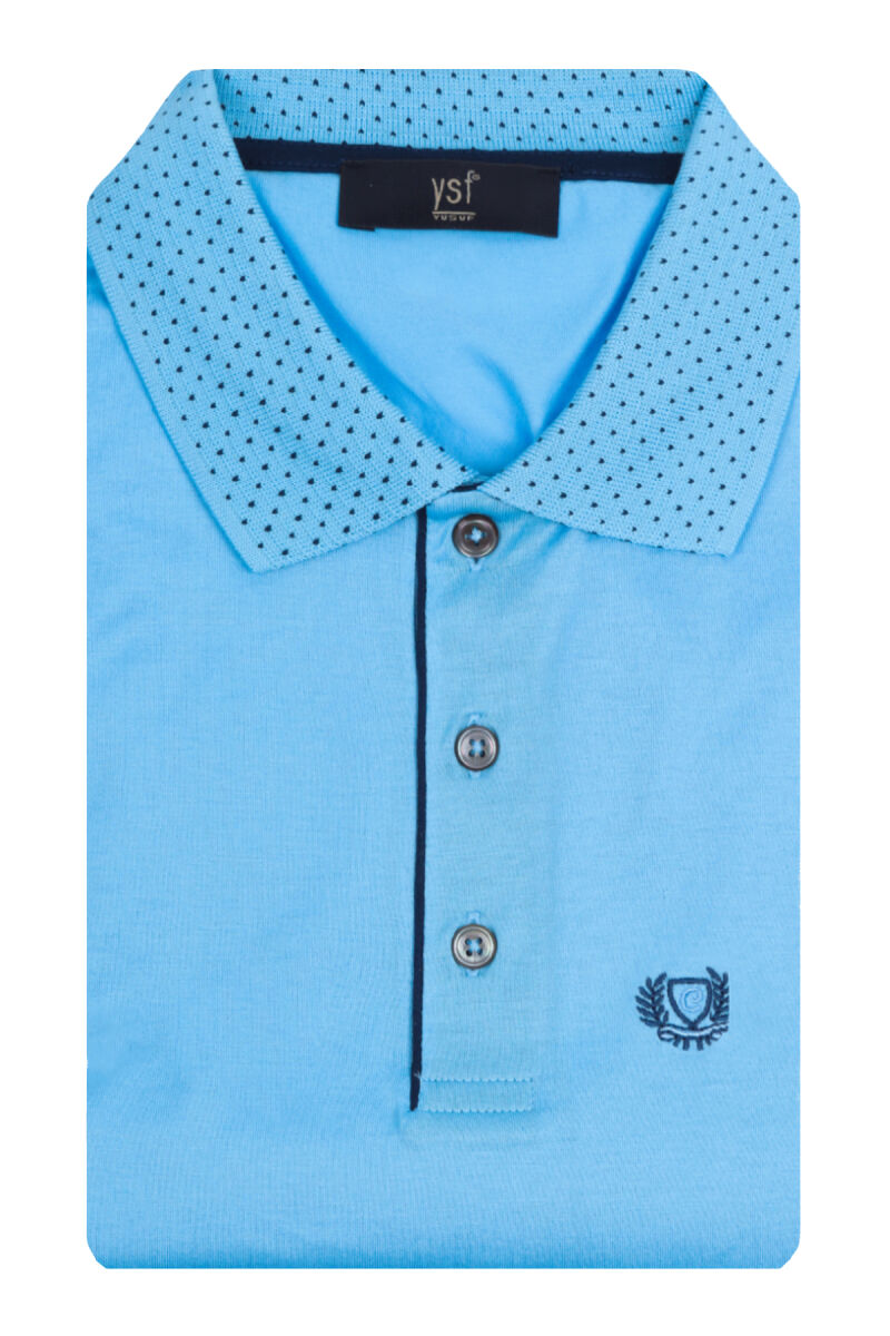 Erkek Açık Mavi Polo Yaka Regular Fit Tshirt - 3