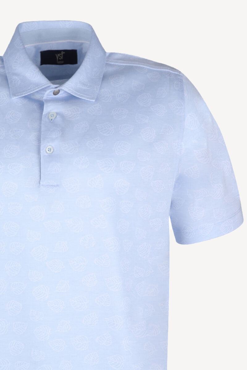 Erkek Açık Mavi Regular Fit Desenli Tshirt - 2