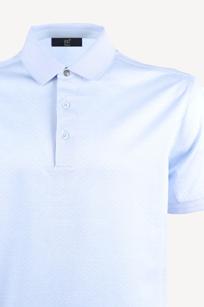 Erkek Açık Mavi Regular Fit Polo Yaka Tshirt - 2
