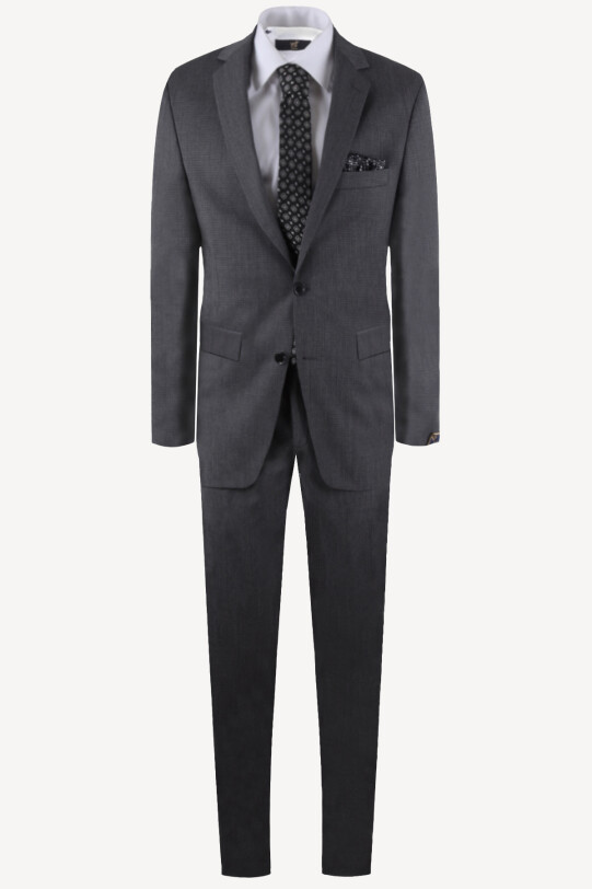 Erkek Antrasit Desenli Slim Fit Takım Elbise