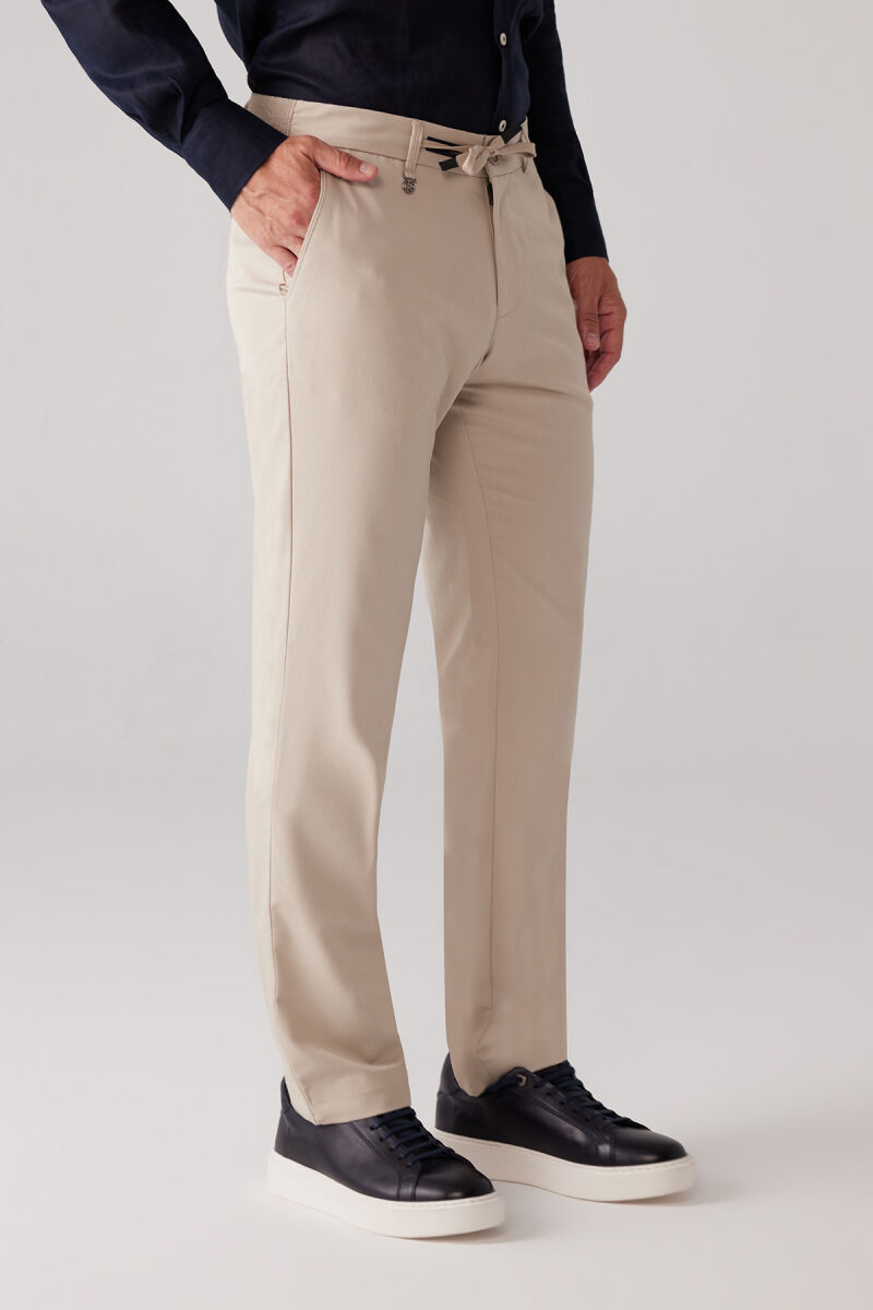 Erkek Bej Jogger Yan Cep Yazlık Pantolon - 3