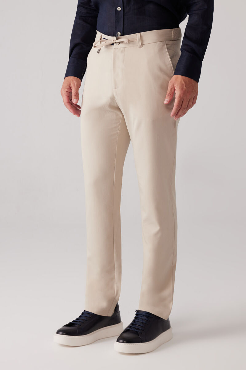 Erkek Bej Jogger Yan Cep Yazlık Pantolon - 6