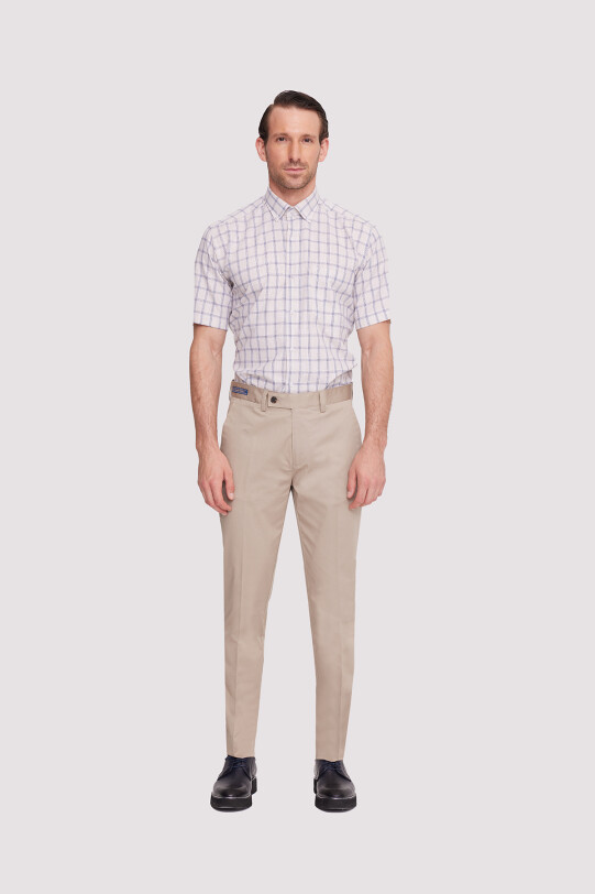 Erkek Bej Kanvas Spor Regular Fit Pantolon