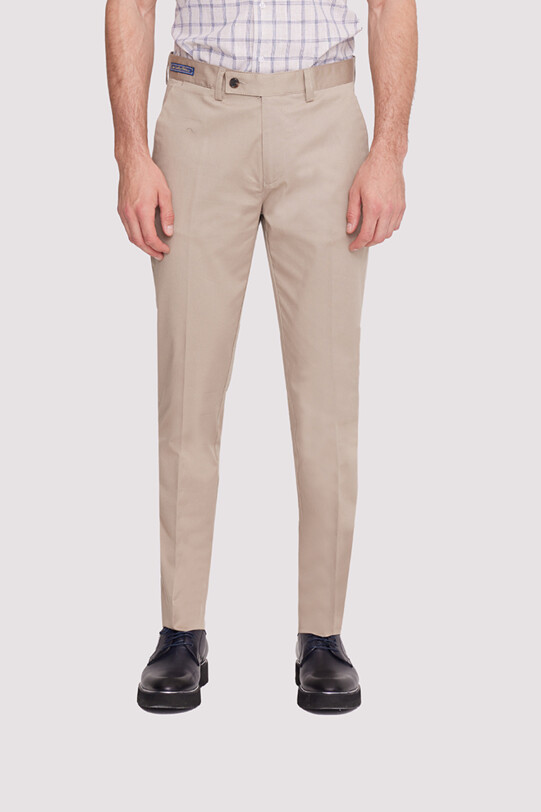 Erkek Bej Kanvas Spor Regular Fit Pantolon