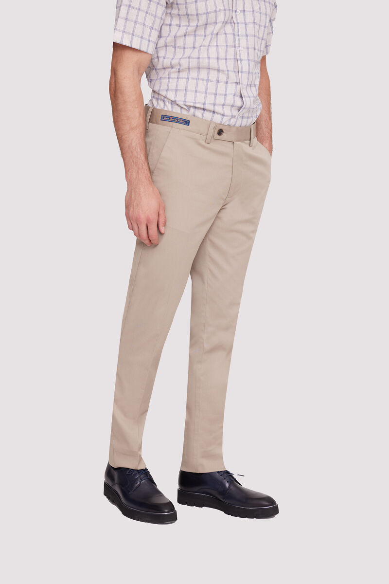 Erkek Bej Kanvas Spor Regular Fit Pantolon - 3