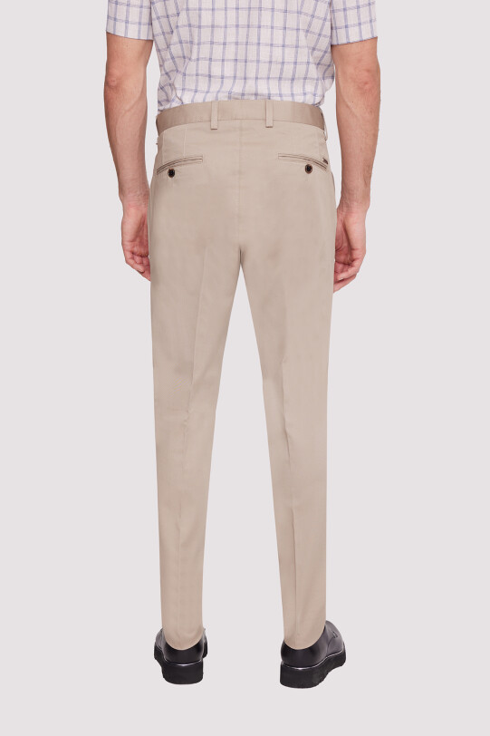 Erkek Bej Kanvas Spor Regular Fit Pantolon