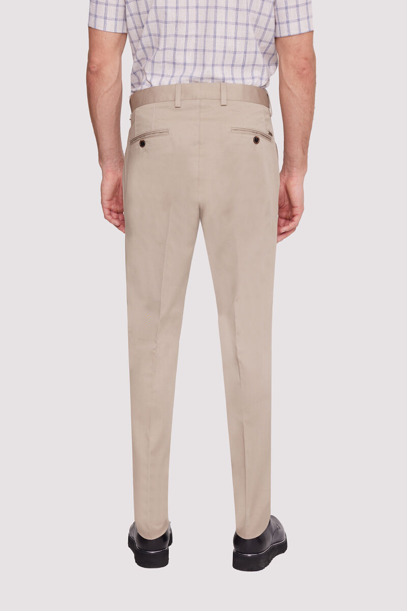 Erkek Bej Kanvas Spor Regular Fit Pantolon - 4