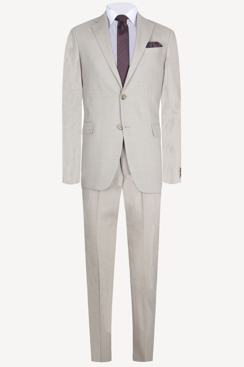 Erkek Bej Klasik Takım Elbise - 1