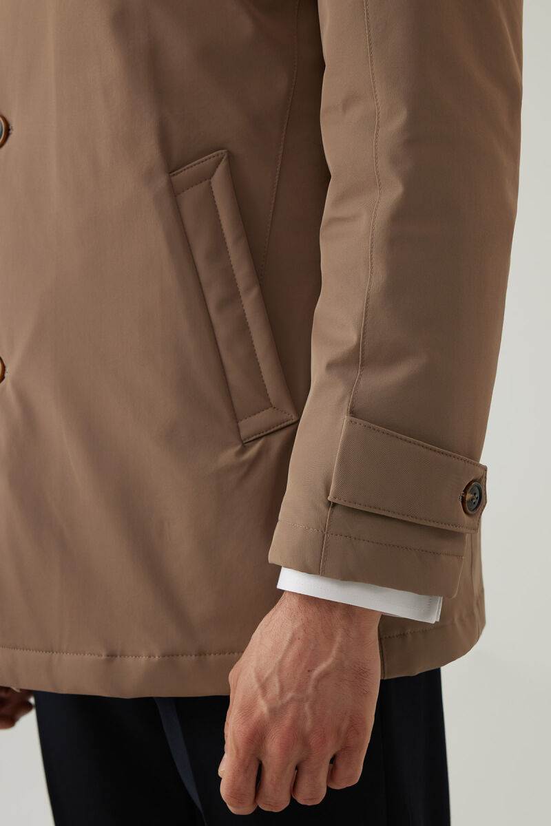 Erkek Bej Regular Fit Apolet Kol Kaban - 10