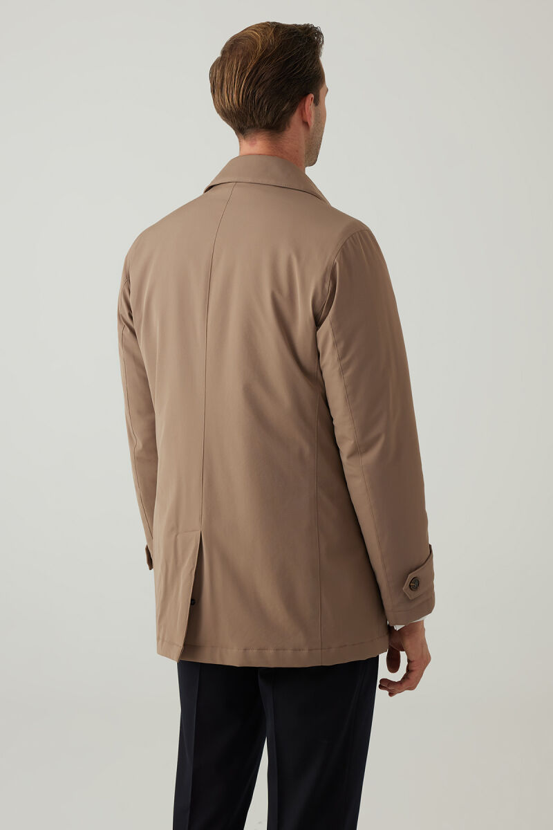 Erkek Bej Regular Fit Apolet Kol Kaban - 12