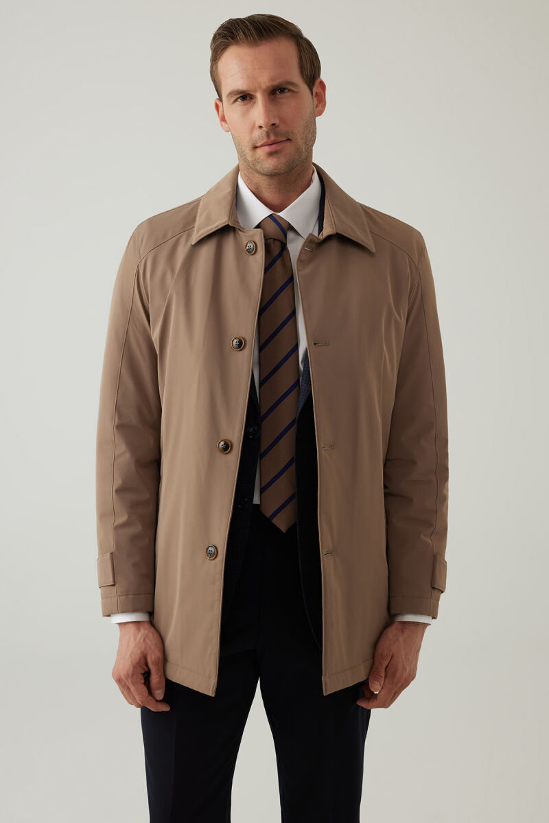 Erkek Bej Regular Fit Apolet Kol Kaban - 3