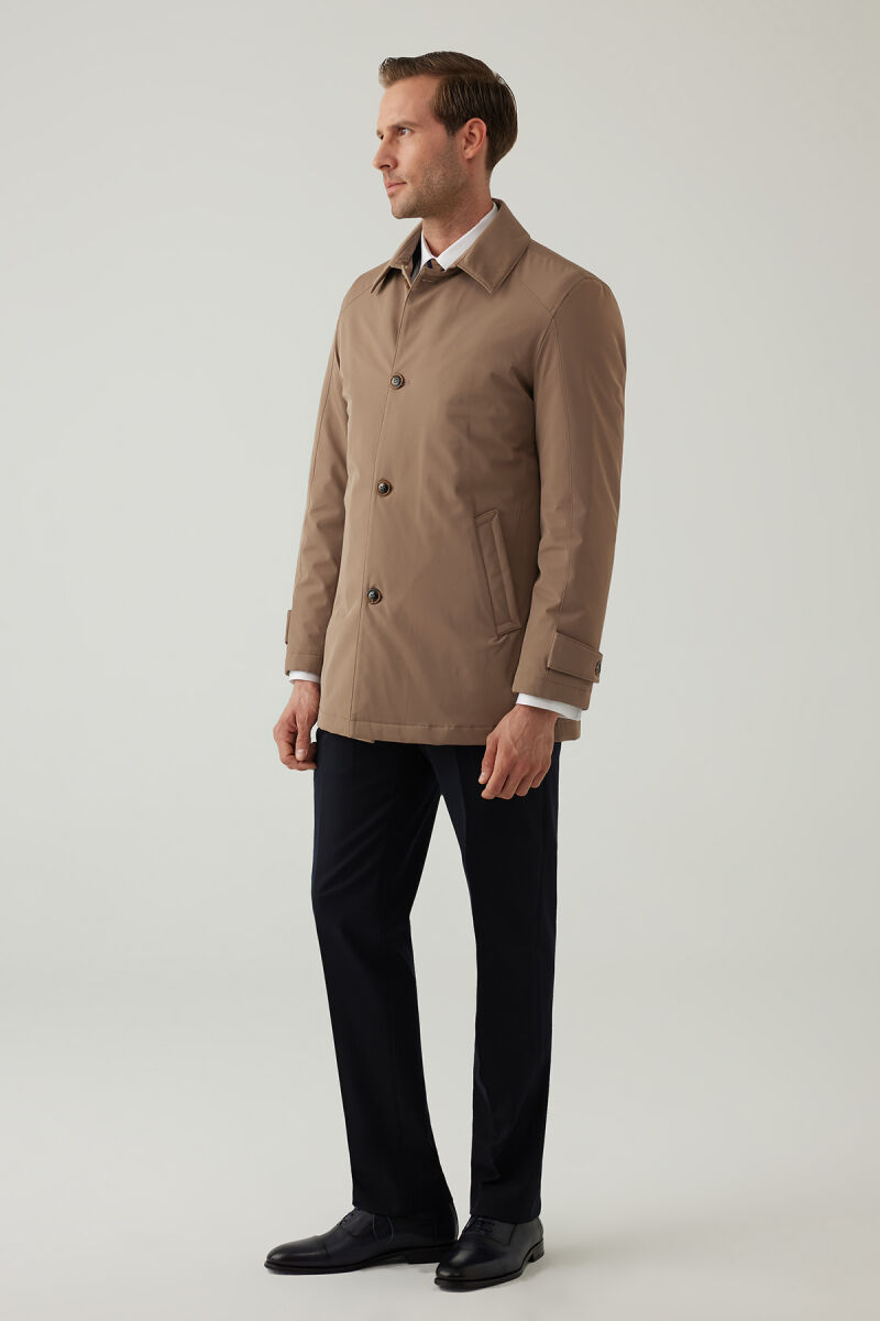 Erkek Bej Regular Fit Apolet Kol Kaban - 6