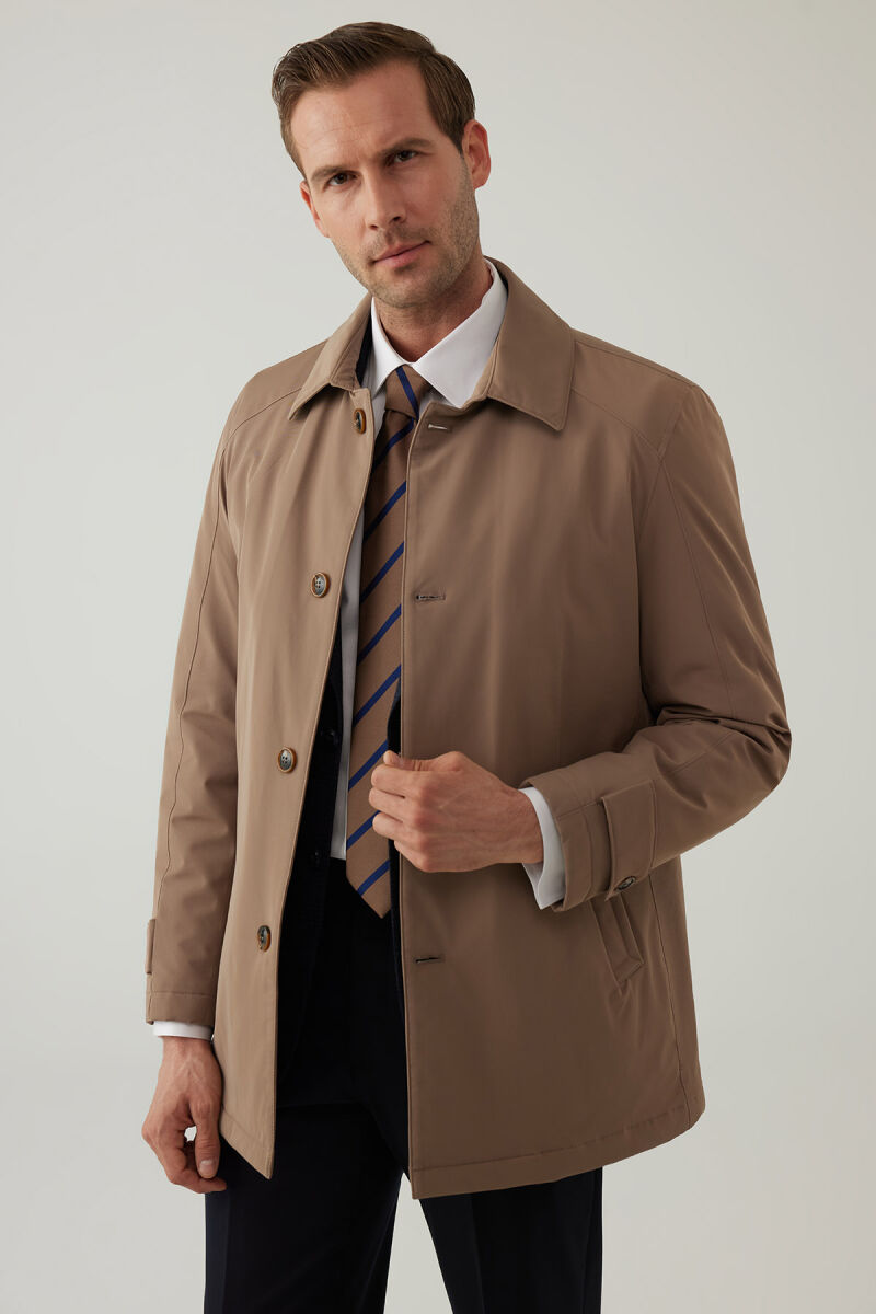 Erkek Bej Regular Fit Apolet Kol Kaban - 7