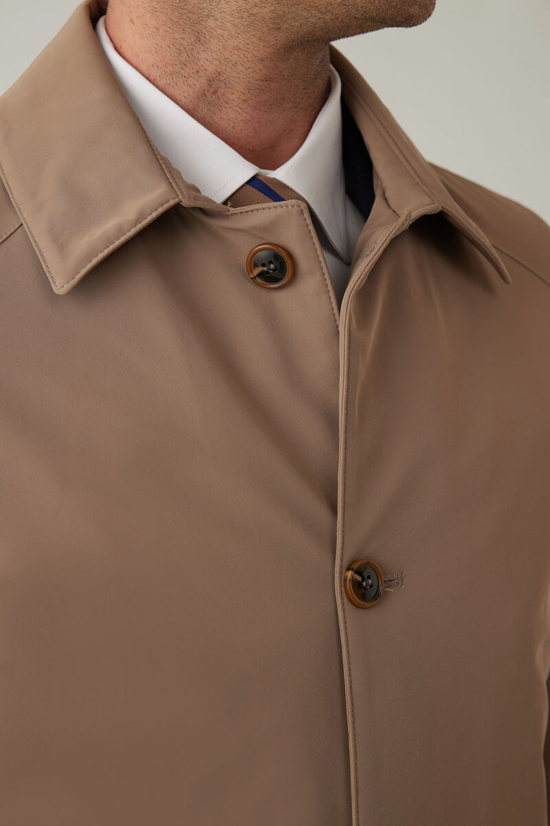 Erkek Bej Regular Fit Apolet Kol Kaban - 9