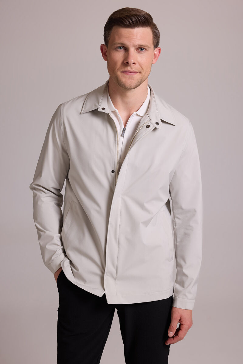 Erkek Bej Regular Fit Gömlek Yaka Yazlık Mont - 2