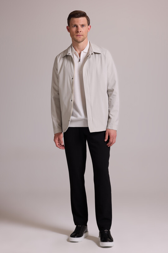 Erkek Bej Regular Fit Gömlek Yaka Yazlık Mont