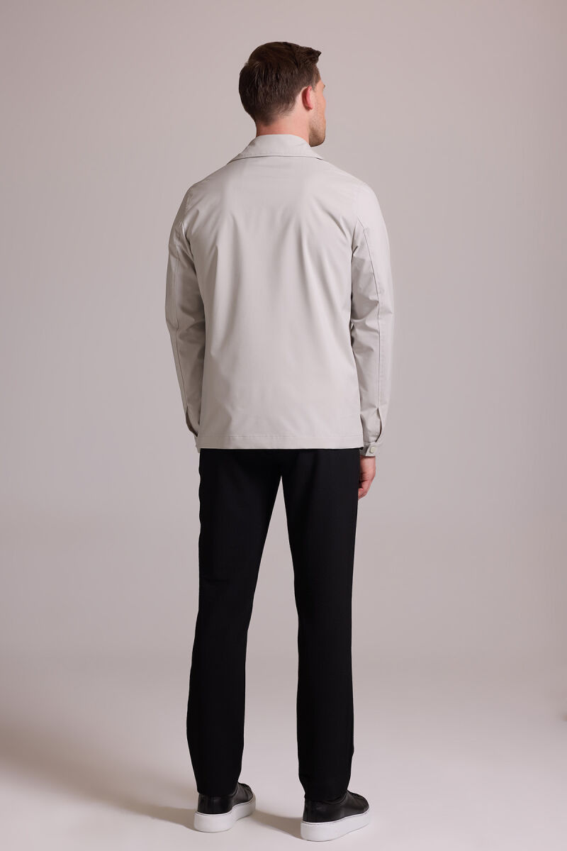 Erkek Bej Regular Fit Gömlek Yaka Yazlık Mont - 8