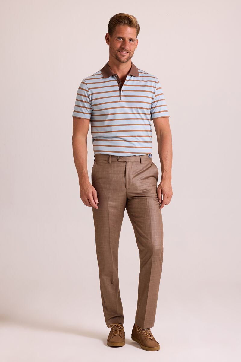 Erkek Bej Regular Fit Yün Kumaş Pantolon - 2