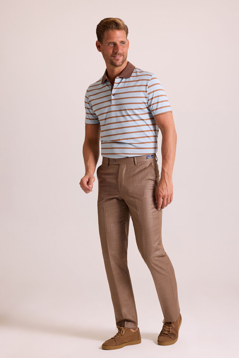 Erkek Bej Regular Fit Yün Kumaş Pantolon - 3