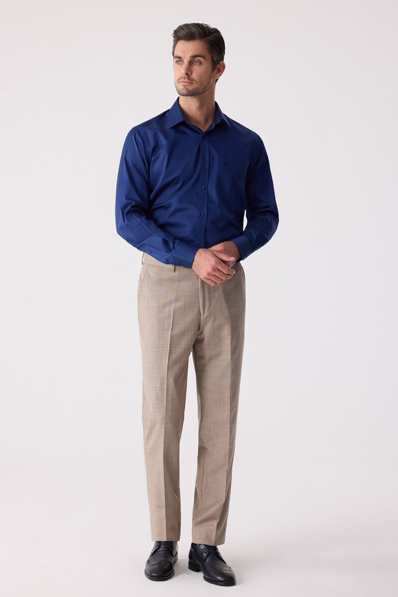 Erkek Bej Regular Fit Kumaş Pantolon - 5