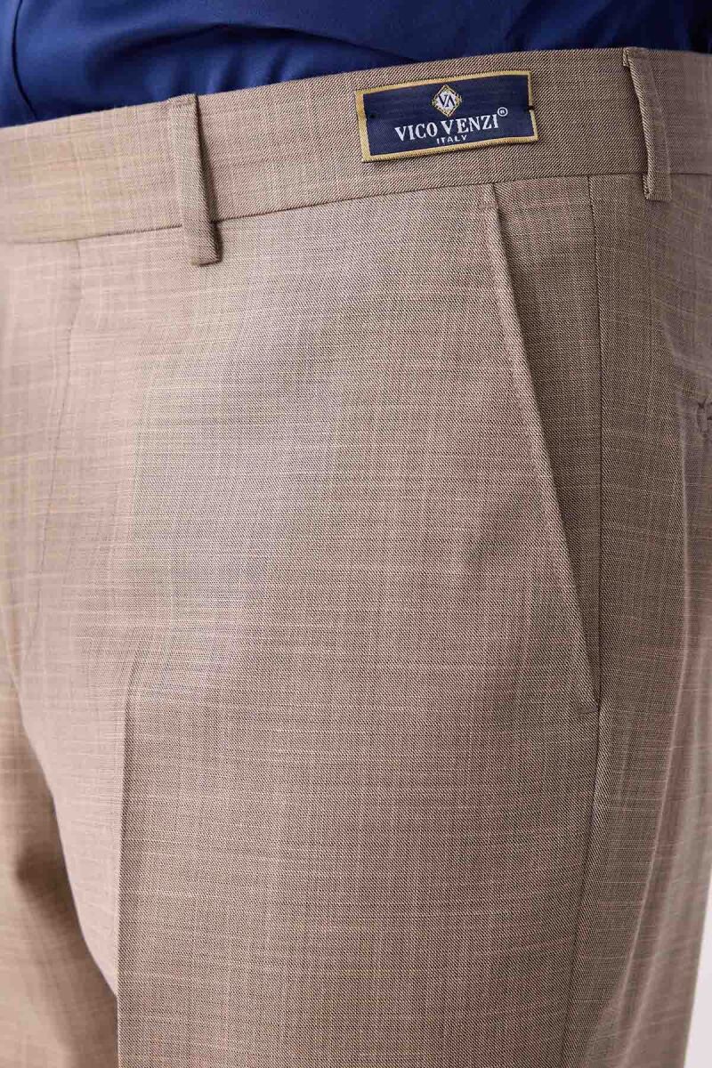 Erkek Bej Regular Fit Kumaş Pantolon - 7