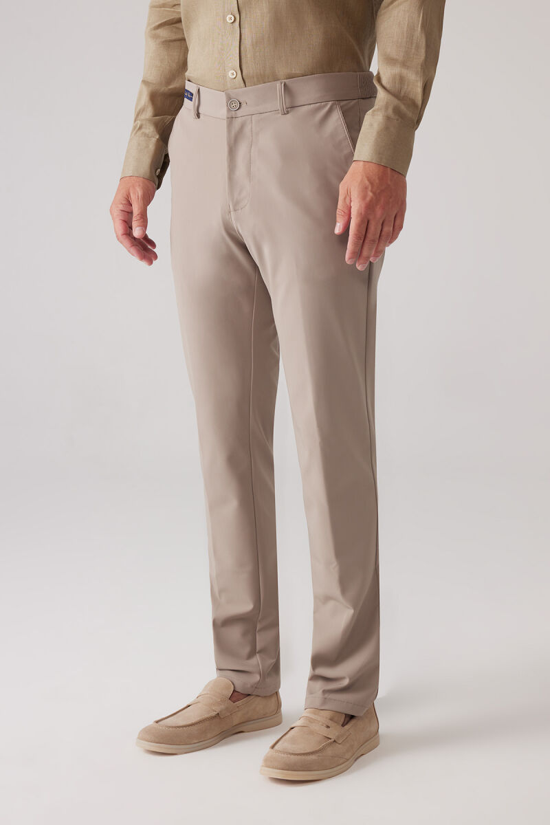 Erkek Bej Regular Fit Paraşüt Kumaş Pantolon - 2