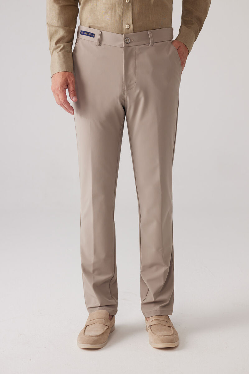 Erkek Bej Regular Fit Paraşüt Kumaş Pantolon - 5