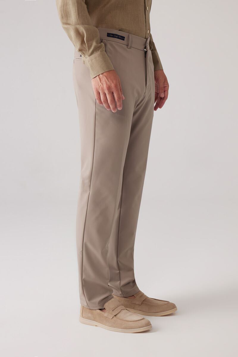 Erkek Bej Regular Fit Paraşüt Kumaş Pantolon - 6