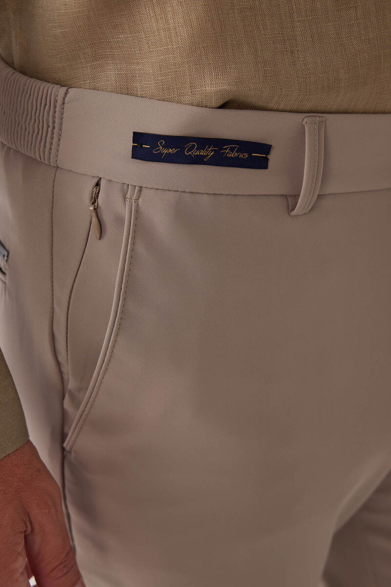 Erkek Bej Regular Fit Paraşüt Kumaş Pantolon - 7