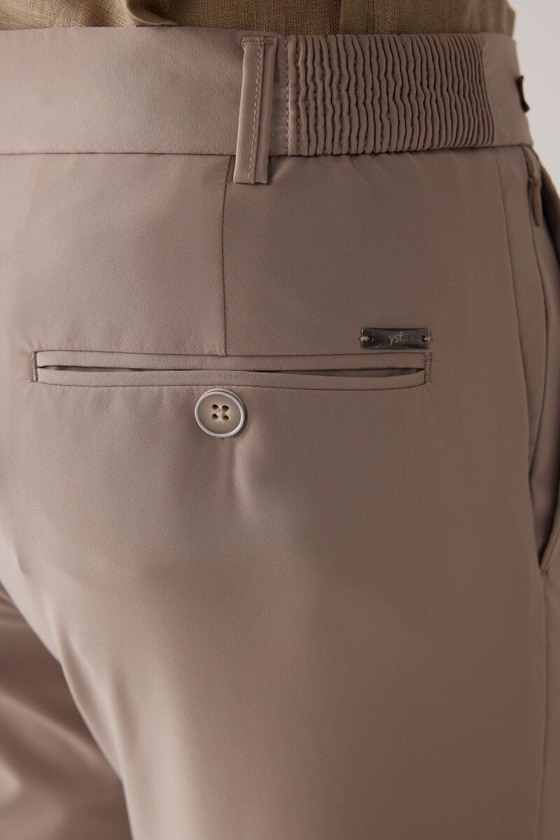 Erkek Bej Regular Fit Paraşüt Kumaş Pantolon - 8