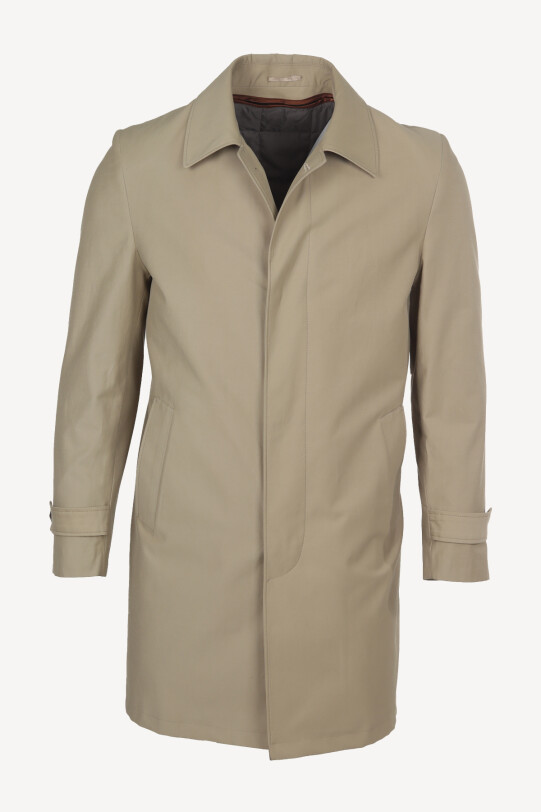 Erkek Bej Regular Fit Pardesü İçi Çıkmalı - YSF