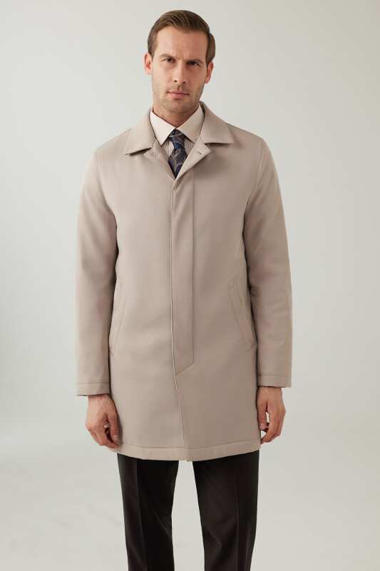 Erkek Bej Regular Fit Pardesü