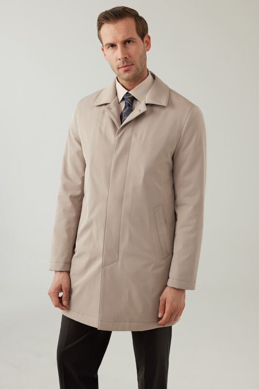 Erkek Bej Regular Fit Pardesü