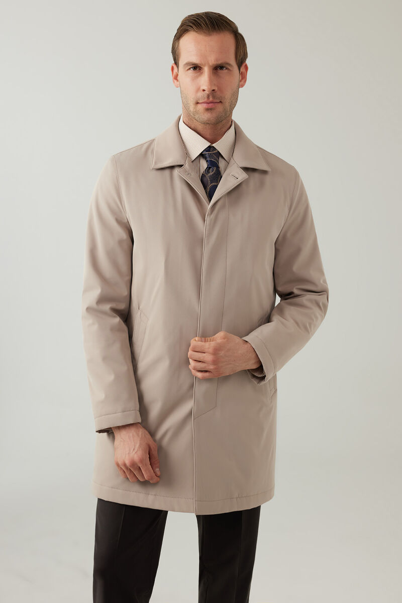 Erkek Bej Regular Fit Pardesü - 3