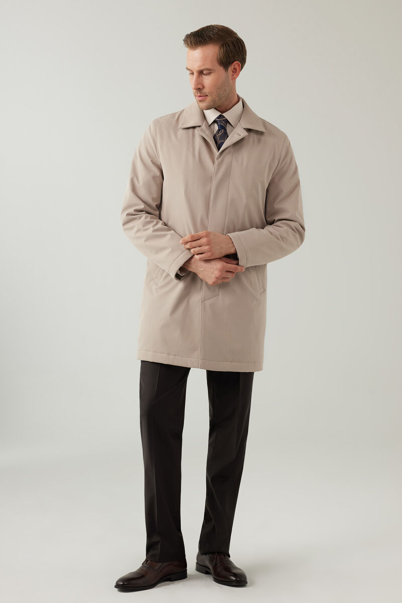 Erkek Bej Regular Fit Pardesü - 5