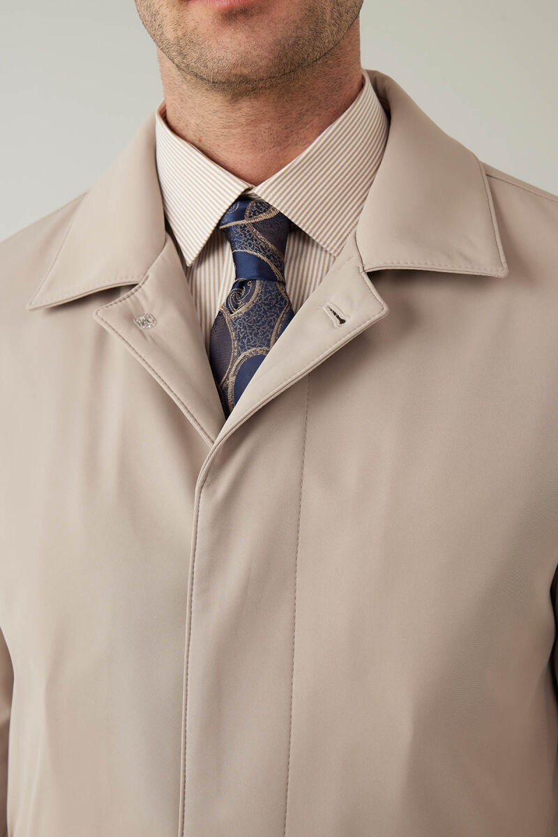 Erkek Bej Regular Fit Pardesü - 6