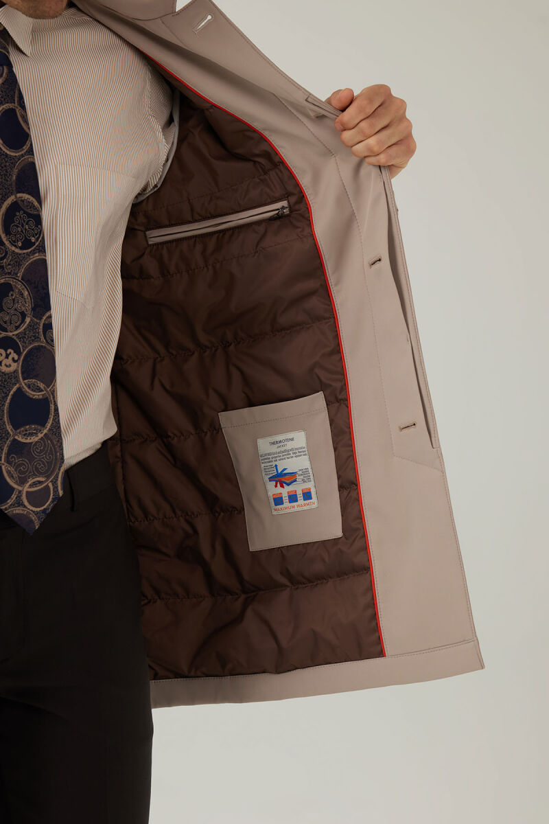 Erkek Bej Regular Fit Pardesü - 8