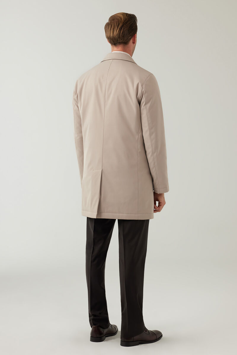 Erkek Bej Regular Fit Pardesü - 9