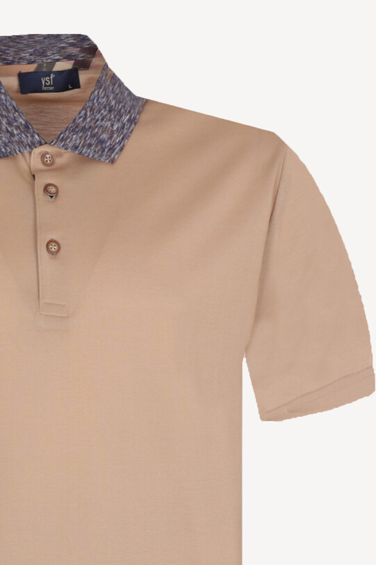 Erkek Bej Regular Fit Polo Yaka Tshirt