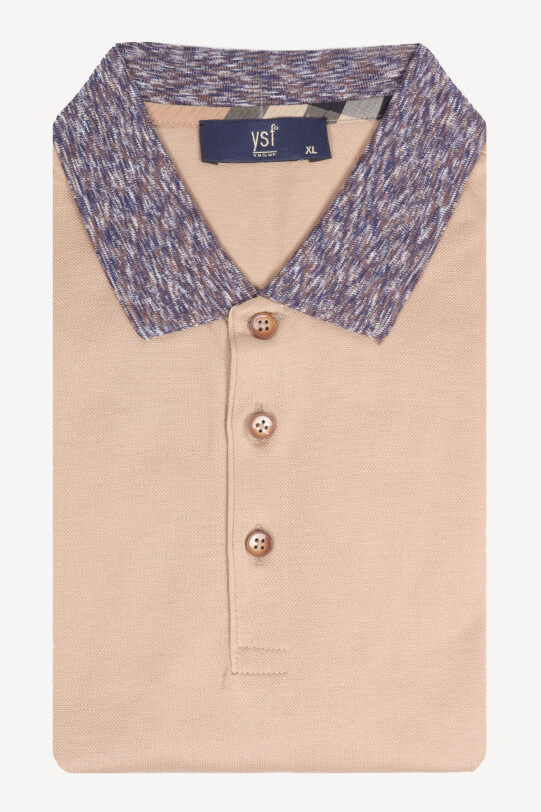 Erkek Bej Regular Fit Polo Yaka Tshirt
