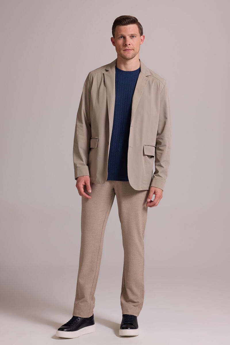 Erkek Bej Regular Fit Yazlık Ceket Mont - 4