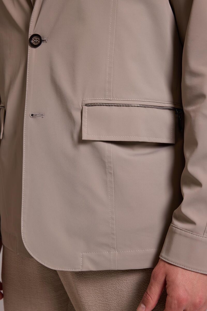 Erkek Bej Regular Fit Yazlık Ceket Mont - 7